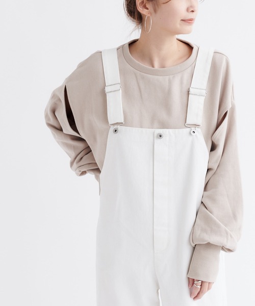 DouDou（ドゥドゥ）の「【WEB限定】デザインスリーブスウェット（Tシャツ/カットソー・レディース・ブラック/オフホワイト/グレイッシュベージュ・FREE）」の22枚目の写真