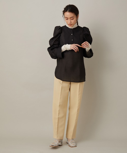 ADAM ET ROPE'（アダムエロペ）の「＜洗える・追加＞フォルムスリーブブザムブラウス（シャツ/ブラウス・レディース・ホワイト/ブラック・FREE）」の7枚目の写真