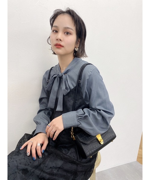 JUMELLE（ジュメロ）の「セットレースワンピース（シャツワンピース・レディース・ブラック・FREE）」の4枚目の写真