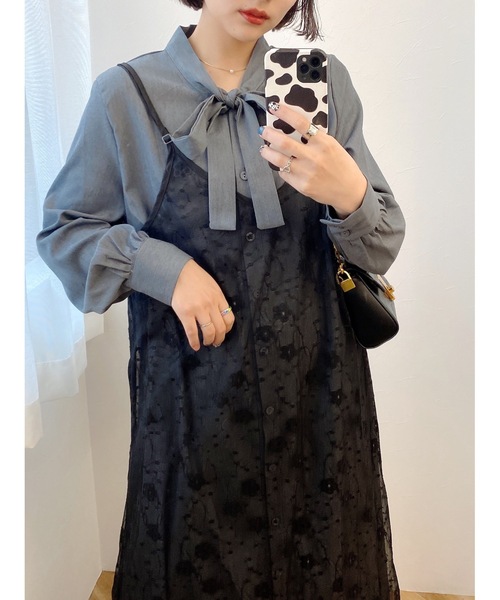 JUMELLE（ジュメロ）の「セットレースワンピース（シャツワンピース・レディース・ブラック・FREE）」の7枚目の写真