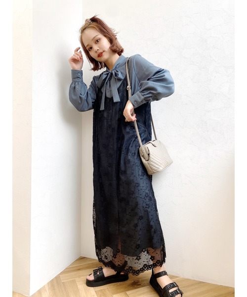 JUMELLE（ジュメロ）の「セットレースワンピース（シャツワンピース・レディース・ブラック・FREE）」の16枚目の写真