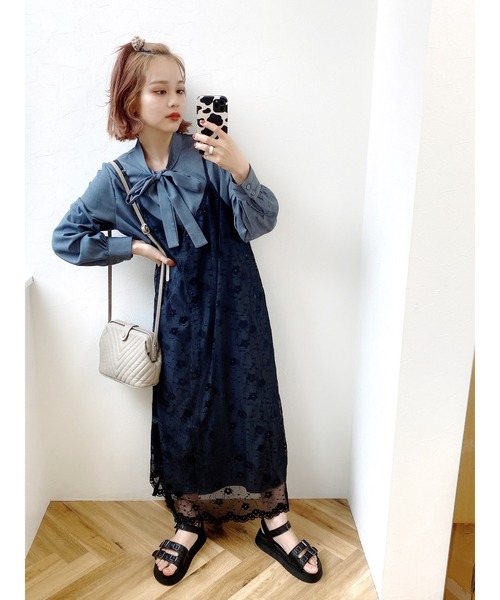 JUMELLE（ジュメロ）の「セットレースワンピース（シャツワンピース・レディース・ブラック・FREE）」の20枚目の写真