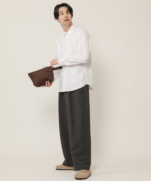 KASHIYAMA（カシヤマ）の「TECH-POLYESTER ストレッチ1タックワイドパンツ（その他パンツ・メンズ・ブラック/ブラウン/ネイビー/グレー・マルチサイズ）」の10枚目の写真