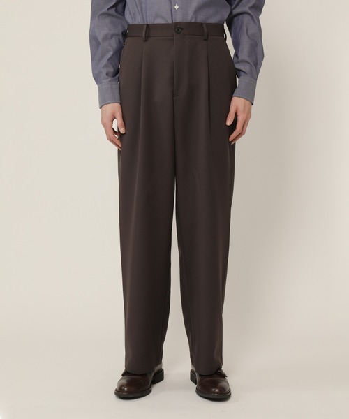 KASHIYAMA（カシヤマ）の「TECH-POLYESTER ストレッチ1タックワイドパンツ（その他パンツ・メンズ・ブラック/ブラウン/ネイビー/グレー・マルチサイズ）」の16枚目の写真