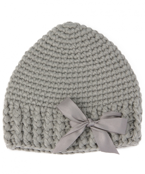 BEAUTY&YOUTH UNITED ARROWS（ビューティーアンドユースユナイテッドアローズ）の「BYSF Le vernis リボンモチーフニットキャップ（ニットキャップ/ビーニー・レディース・グレー/ネイビー・フリー）」の2枚目の写真