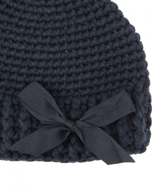 BEAUTY&YOUTH UNITED ARROWS（ビューティーアンドユースユナイテッドアローズ）の「BYSF Le vernis リボンモチーフニットキャップ（ニットキャップ/ビーニー・レディース・グレー/ネイビー・フリー）」の4枚目の写真