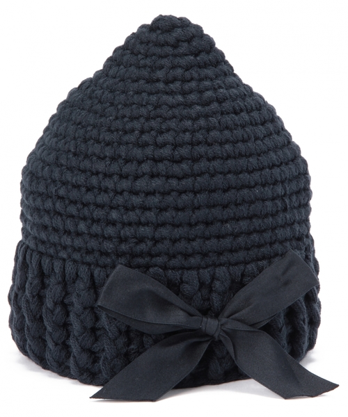 BEAUTY&YOUTH UNITED ARROWS（ビューティーアンドユースユナイテッドアローズ）の「BYSF Le vernis リボンモチーフニットキャップ（ニットキャップ/ビーニー・レディース・グレー/ネイビー・フリー）」の6枚目の写真