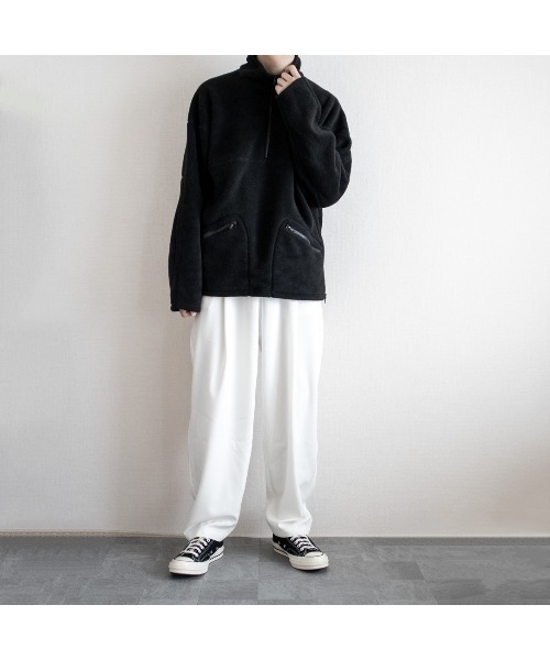 MinoriTY（マイノリティ）の「【MinoriTY×ファッションインフルエンサー ゆーきコラボ】コクーンシルエットワイドパンツ（スラックス・メンズ・ブラウン/オフホワイト・M/L）」の7枚目の写真