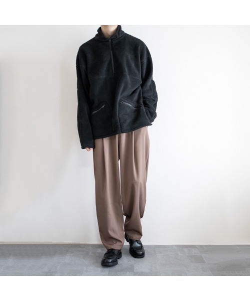 MinoriTY（マイノリティ）の「【MinoriTY×ファッションインフルエンサー ゆーきコラボ】コクーンシルエットワイドパンツ（スラックス・メンズ・ブラウン/オフホワイト・M/L）」の13枚目の写真