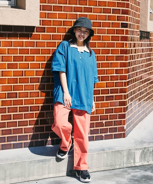 【KOCHE】SILKカラーブロック パッチワーク オーバーサイズ ポロシャツ KOCHE】SILKカラーブロック パッチワーク オーバーサイズ ポロシャツ