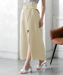 ウエストベルト付きスリットロングスカート/21023