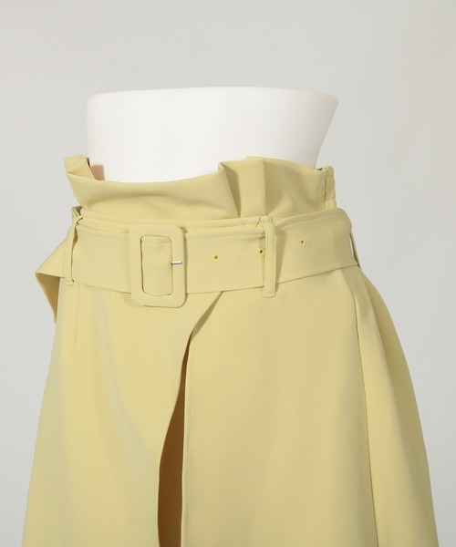 Julia Boutique（ジュリアブティック）の「ウエストベルト付きスリットロングスカート/21023（スカート・レディース・ブラック/ベージュ/イエロー/ホワイト/ライトベージュ・ONE）」の13枚目の写真