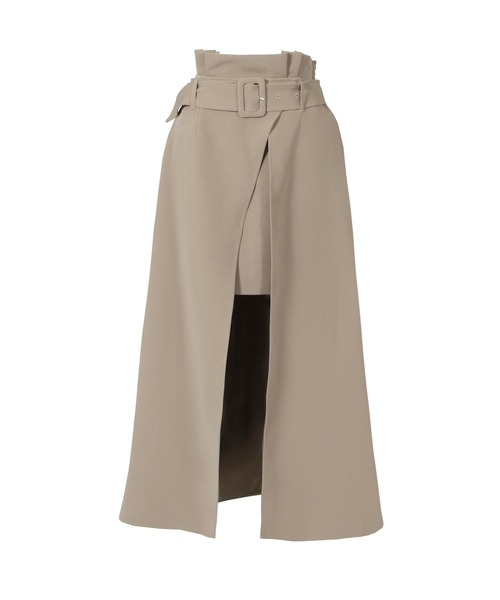 Julia Boutique（ジュリアブティック）の「ウエストベルト付きスリットロングスカート/21023（スカート・レディース・ブラック/ベージュ/イエロー/ホワイト/ライトベージュ・ONE）」の7枚目の写真