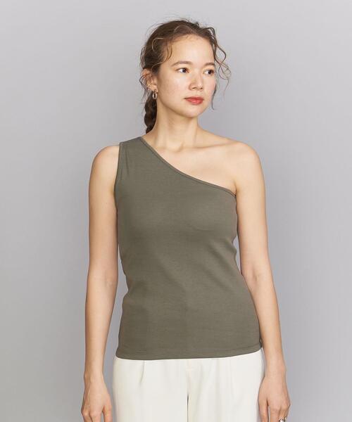 BEAUTY&YOUTH UNITED ARROWS（ビューティーアンドユースユナイテッドアローズ）の「BY フライスワンショルダーブラタンクトップ（タンクトップ・レディース・ブラック/オリーブ/モカ・FREE）」の22枚目の写真