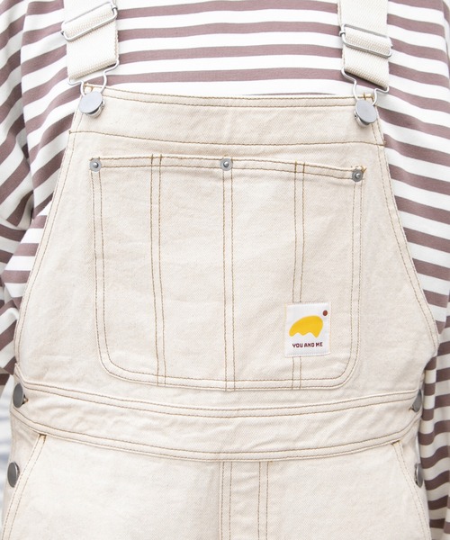 PairPair（ペアペア）の「ワッペン付きオーバーオール2（ユニセックス）（サロペット/オーバーオール・メンズ・オフホワイト/インディゴブルー/モカ/ブルー系その他・MEDIUM/LARGE）」の9枚目の写真