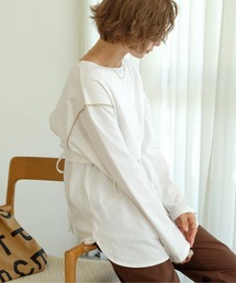 【WEB限定】バックリボンレイヤードカットソー