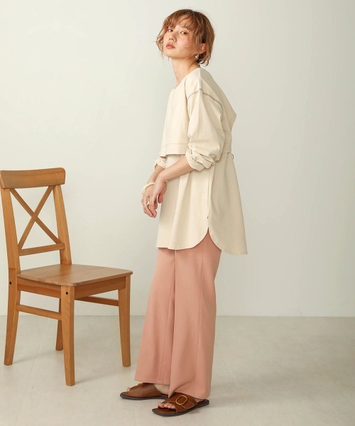 Bab(バブ)の「【WEB限定】バックリボンレイヤードカットソー(Tシャツ/カットソー・レディース・ベージュ/オフホワイト/ライトグリーン/カーキ/グレー系その他・FREE)」の15枚目の写真