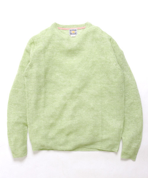 Denime（ドゥニーム）の「リネンリブステッチクルーネックニット（ニット/セーター・メンズ・ブルー/イエロー/ピンク/グリーン/グレー・LARGE/MEDIUM）」の3枚目の写真