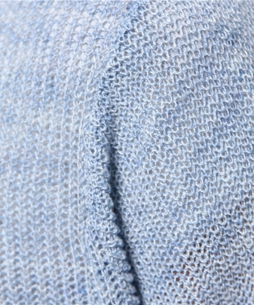 Denime（ドゥニーム）の「リネンリブステッチクルーネックニット（ニット/セーター・メンズ・ブルー/イエロー/ピンク/グリーン/グレー・LARGE/MEDIUM）」の8枚目の写真