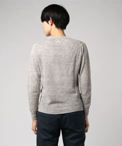 Denime（ドゥニーム）の「リネンリブステッチクルーネックニット（ニット/セーター・メンズ・ブルー/イエロー/ピンク/グリーン/グレー・LARGE/MEDIUM）」の6枚目の写真