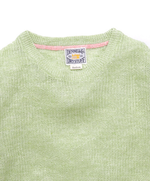 Denime（ドゥニーム）の「リネンリブステッチクルーネックニット（ニット/セーター・メンズ・ブルー/イエロー/ピンク/グリーン/グレー・LARGE/MEDIUM）」の22枚目の写真