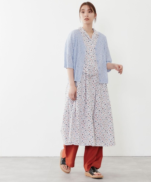 POU DOU DOU（プードゥドゥ）の「5分袖シアーリブニットカーディガン（カーディガン/ボレロ・レディース・イエロー/ブルー/キナリ・3）」の18枚目の写真