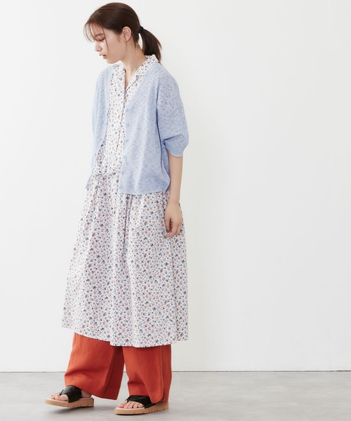 POU DOU DOU（プードゥドゥ）の「5分袖シアーリブニットカーディガン（カーディガン/ボレロ・レディース・イエロー/ブルー/キナリ・3）」の19枚目の写真