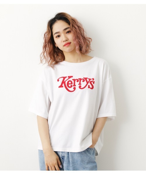 RODEO CROWNS WIDE BOWL(ロデオクラウンズワイドボウル)の「Kerry's Tシャツ(Tシャツ/カットソー・レディース・オフホワイト/ベージュ/ブラック・FREE)」の4枚目の写真