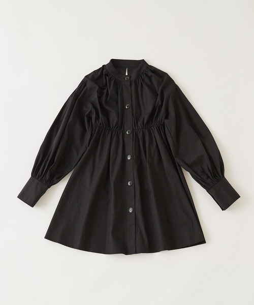 WHO'S WHO gallery（フーズフーギャラリー）の「ボリュームミニワンピ（シャツワンピース・レディース・ブラック/オフホワイト・FREE）」の20枚目の写真