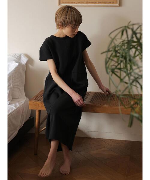 rem closet（レムクローゼット）の「クロスシームワンピース（ワンピース・レディース・ブラック/ベージュ・S）」の18枚目の写真