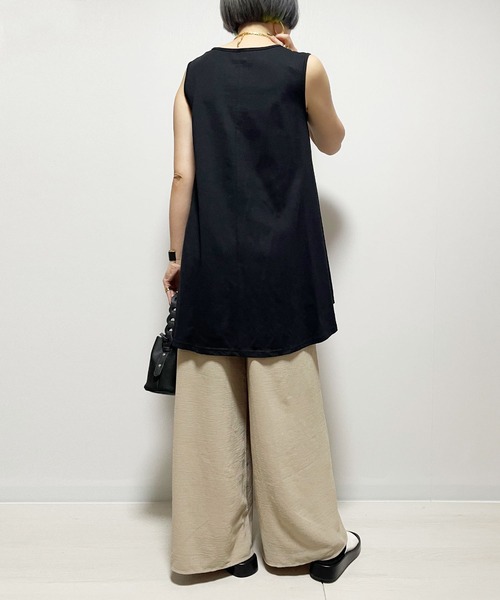Fizz(フィズ)の「【Fizz/フィズ】 バックフレア ロングタンクトップ(タンクトップ・レディース・ホワイト/ブラック/ベージュ/パープル/モカ/カーキ/ブルー/アイボリー/グレイッシュベージュ/ライトカーキ・M)」の13枚目の写真