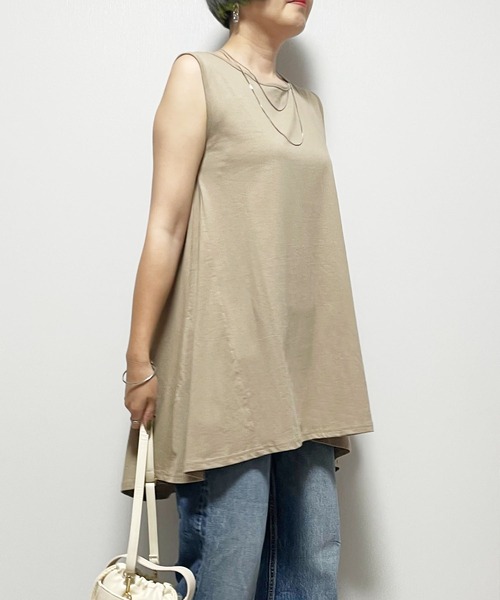 セール】【Fizz/フィズ】 バックフレア ロングタンクトップ