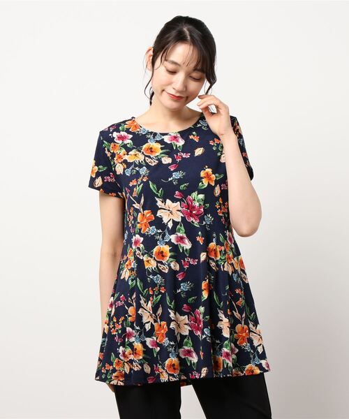 セール】フレアーシルエットプリントチュニック（チュニック