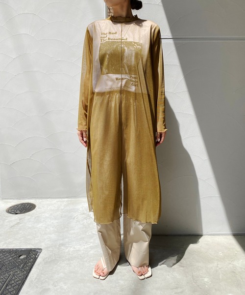 CAPRICIEUX LE'MAGE（カプリシューレマージュ）の「チュール後ろ開きワンピース（ワンピース・レディース・ネイビー/イエロー・FREE）」の3枚目の写真