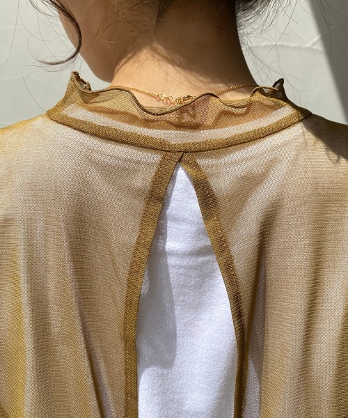 CAPRICIEUX LE'MAGE（カプリシューレマージュ）の「チュール後ろ開きワンピース（ワンピース・レディース・ネイビー/イエロー・FREE）」の6枚目の写真