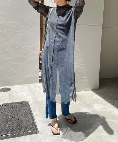 CAPRICIEUX LE'MAGE（カプリシューレマージュ）の「チュール後ろ開きワンピース（ワンピース・レディース・ネイビー/イエロー・FREE）」の15枚目の写真