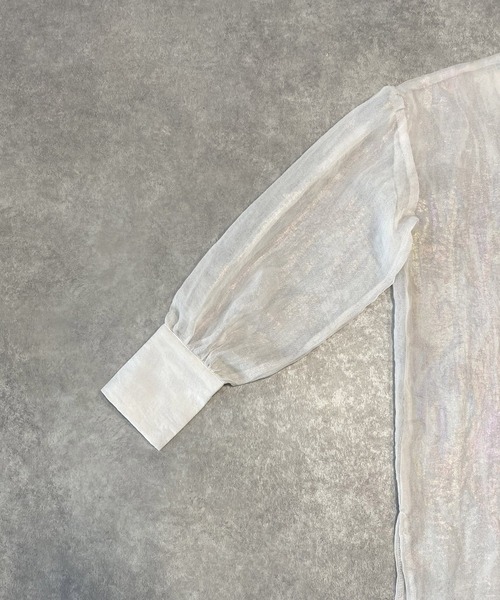 AS KNOW AS PINKY（アズノゥアズピンキー）の「お空広がるオーロラロングシャツ（シャツ/ブラウス・レディース・ホワイト/ブラック/サックスブルー/ピンク・FREE）」の8枚目の写真