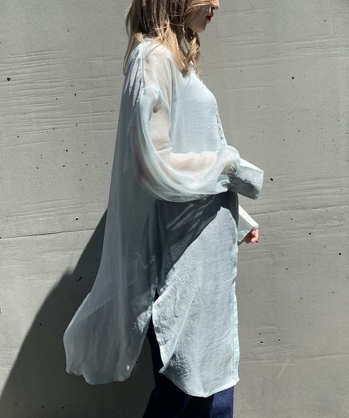 AS KNOW AS PINKY（アズノゥアズピンキー）の「お空広がるオーロラロングシャツ（シャツ/ブラウス・レディース・ホワイト/ブラック/サックスブルー/ピンク・FREE）」の20枚目の写真