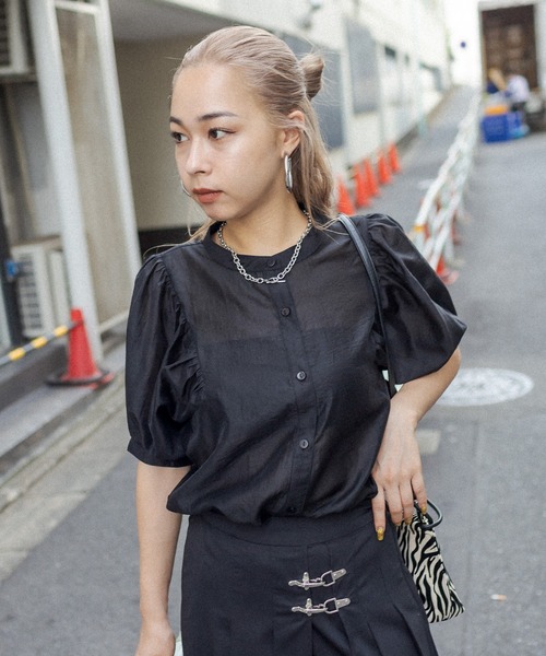 RASVOA（ラスボア）の「ボリューム袖バンドカラーシャツ（シャツ/ブラウス・レディース・ブラック/オフホワイト/ブルー・FREE）」の18枚目の写真