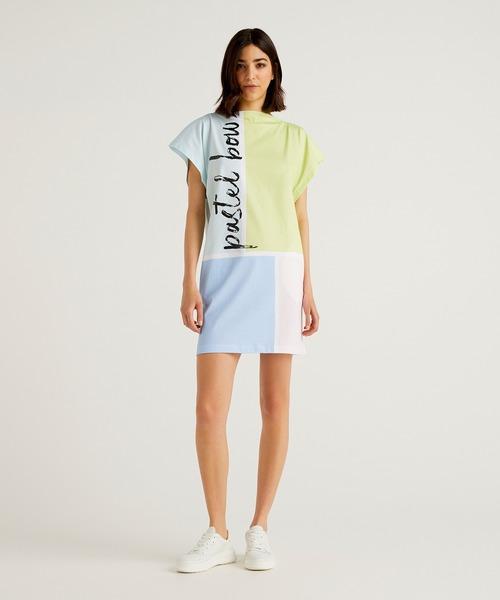 セール ボートネックパステルカラーワンピース ワンピース Benetton United Colors Of Benetton ベネトン ユナイテッドカラーズオブベネトン のファッション通販 Zozotown