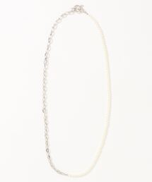 AMERICAN HOLIC | パール&メタルチェーンマンテルネックレス(ネックレス)