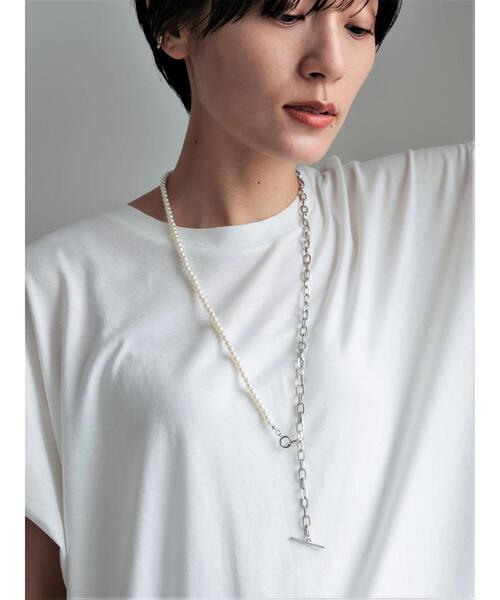 AMERICAN HOLIC（アメリカンホリック）の「パール&メタルチェーンマンテルネックレス（ネックレス・レディース・シルバー/ゴールド・FREE）」の9枚目の写真