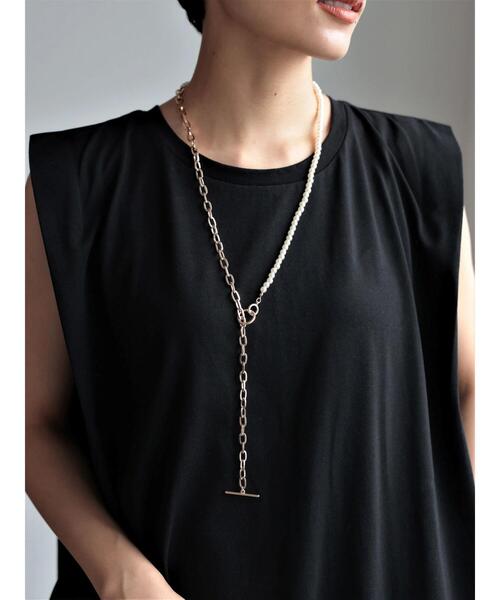 AMERICAN HOLIC（アメリカンホリック）の「パール&メタルチェーンマンテルネックレス（ネックレス・レディース・シルバー/ゴールド・FREE）」の8枚目の写真