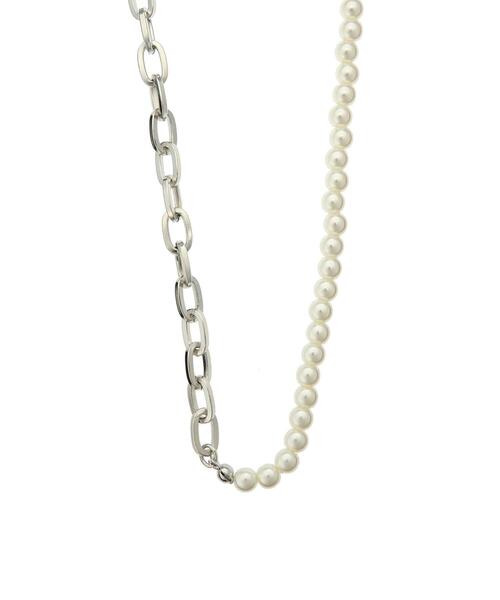 AMERICAN HOLIC（アメリカンホリック）の「パール&メタルチェーンマンテルネックレス（ネックレス・レディース・シルバー/ゴールド・FREE）」の5枚目の写真