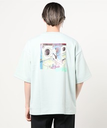 Beno | レトロカルチャーイラストプリント ワイドシルエット ジャージTシャツ(Tシャツ/カットソー)