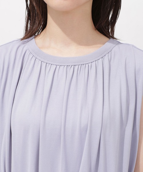 AntiSoaked汗染み防止ギャザーワンピースノースリーブ