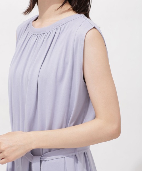 AntiSoaked汗染み防止ギャザーワンピースノースリーブ