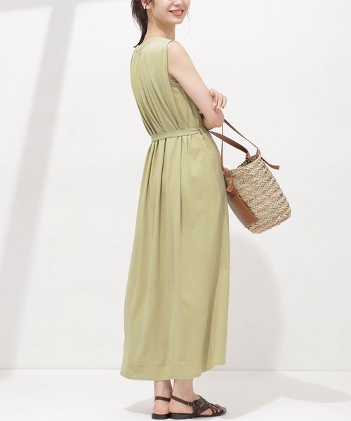 AntiSoaked汗染み防止ギャザーワンピースノースリーブ