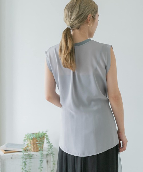 ITEMS URBANRESEARCH(アイテムズ アーバンリサーチ)の「異素材ドッキングチュニック(Tシャツ/カットソー・レディース・ブラック/ミント/オフホワイト・FREE)」の6枚目の写真