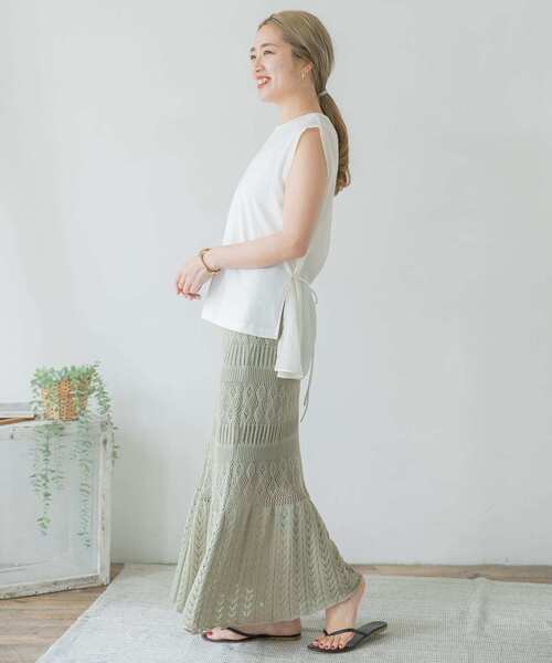 ITEMS URBANRESEARCH(アイテムズ アーバンリサーチ)の「異素材ドッキングチュニック(Tシャツ/カットソー・レディース・ブラック/ミント/オフホワイト・FREE)」の15枚目の写真